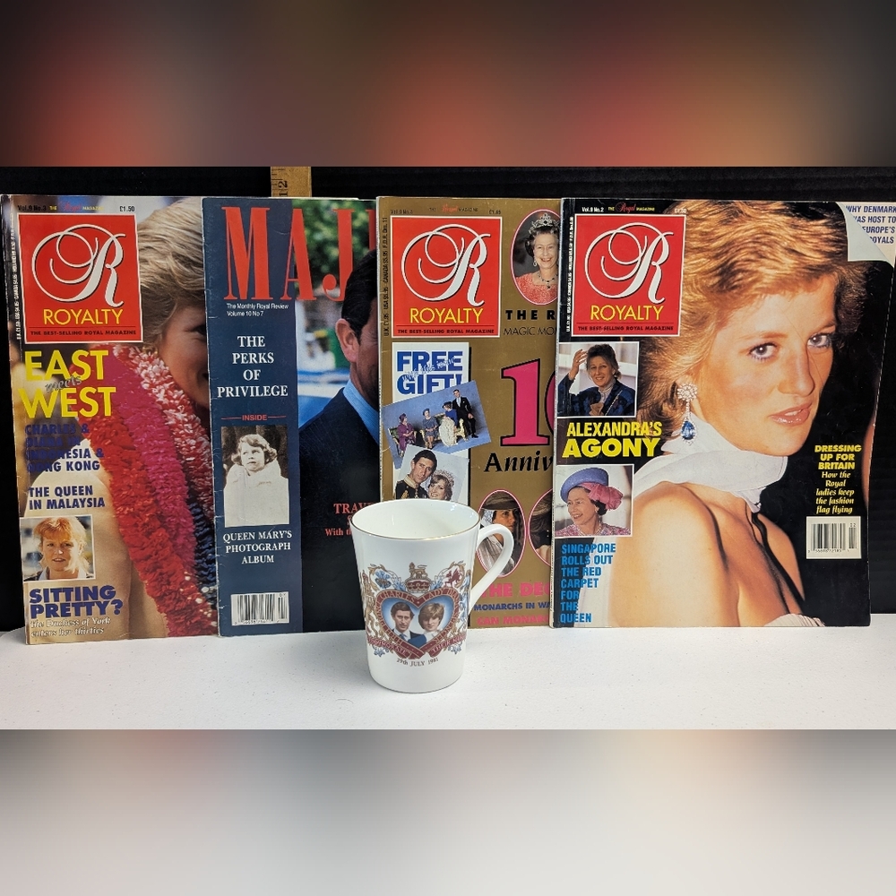 Royal Magazines and Prince Charles & Princess Diana Commemorative Mug